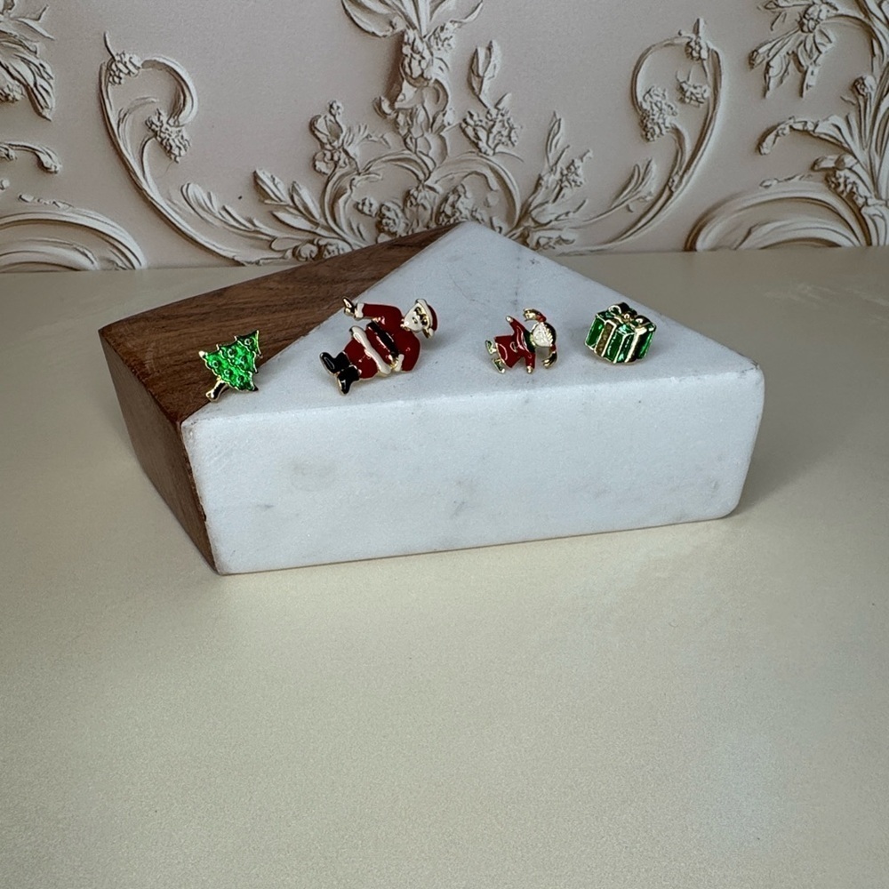 Vintage Gold and Enamel Festive Christmas Brooch Set #7